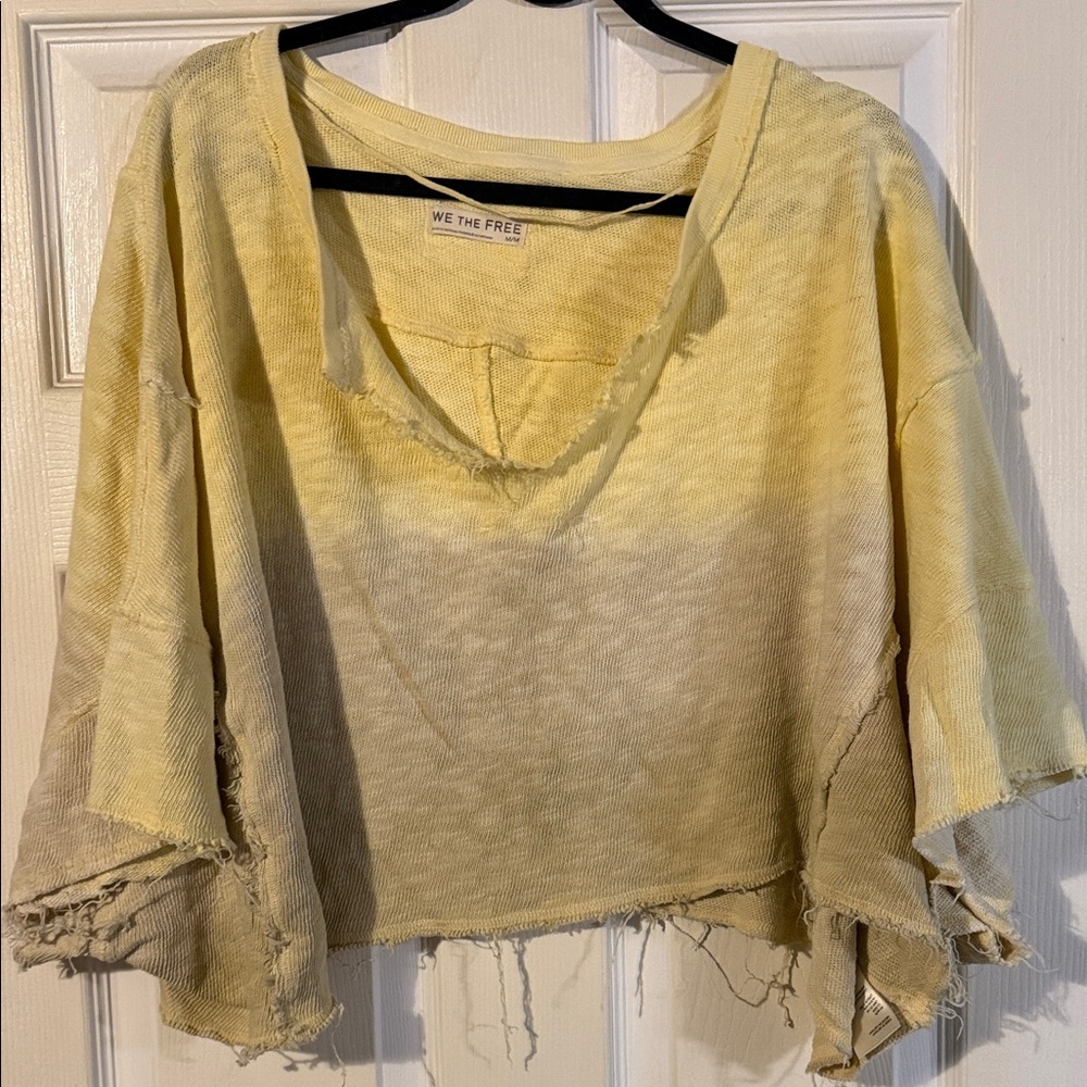 We The Free Yellow and Gray Sweater